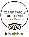2015 Certificate of Excellence tripadvisor